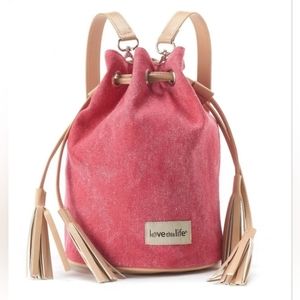 Love This Life Canvas Backpack Pink